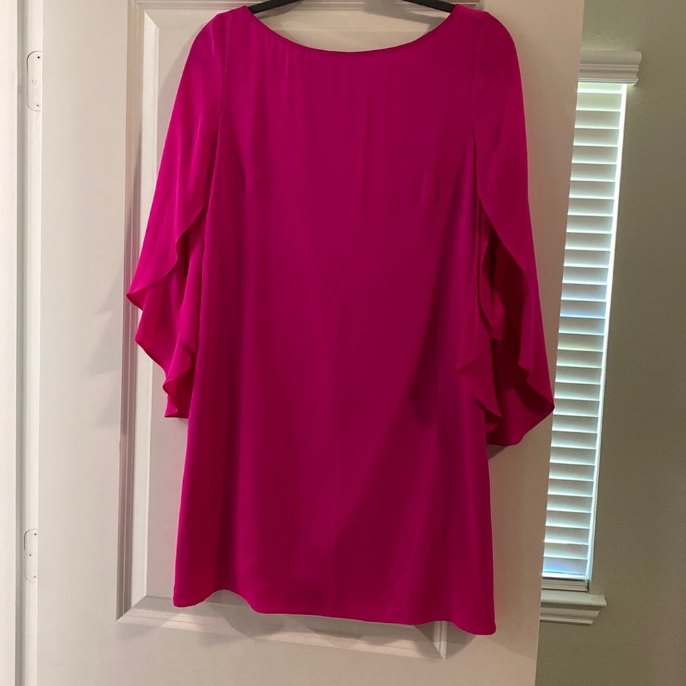 Milly hot pink silk mini dress